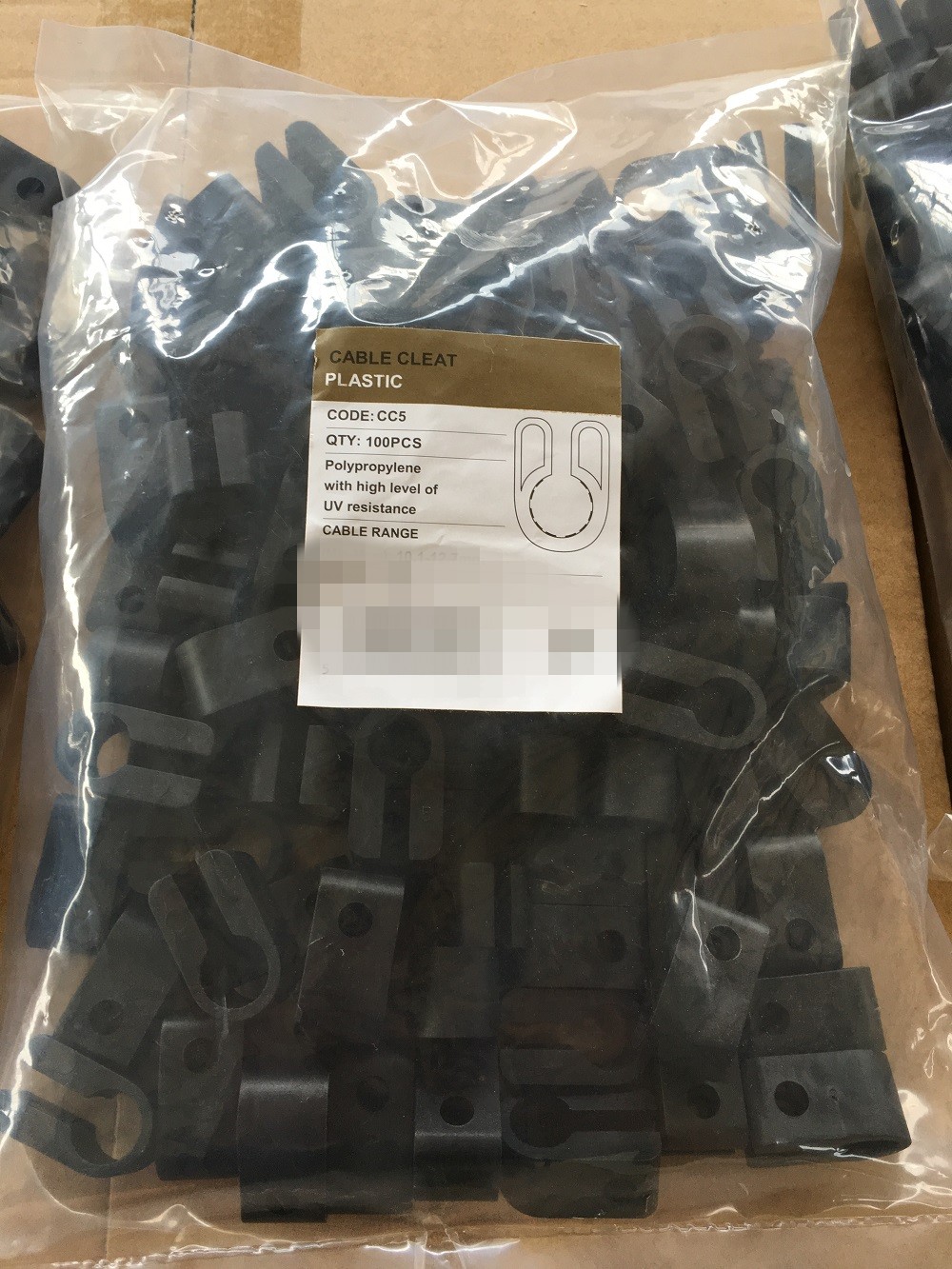 Plastic Cable Cleat Polybag Packing